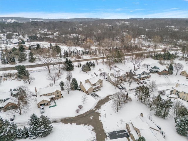 view of snowy aerial view