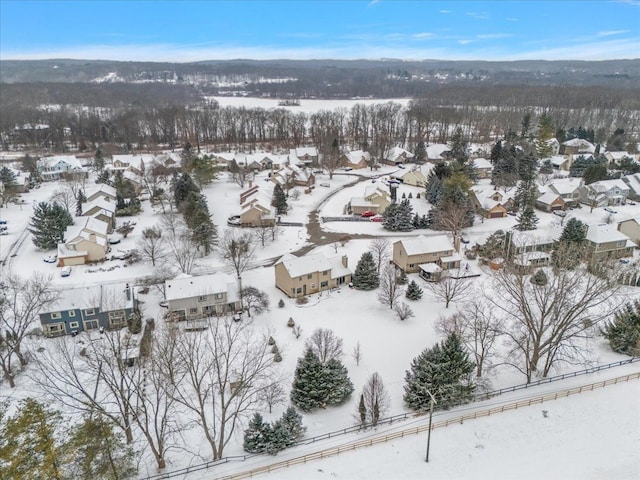 view of snowy aerial view