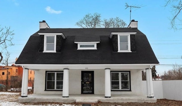 view of front of property with a porch