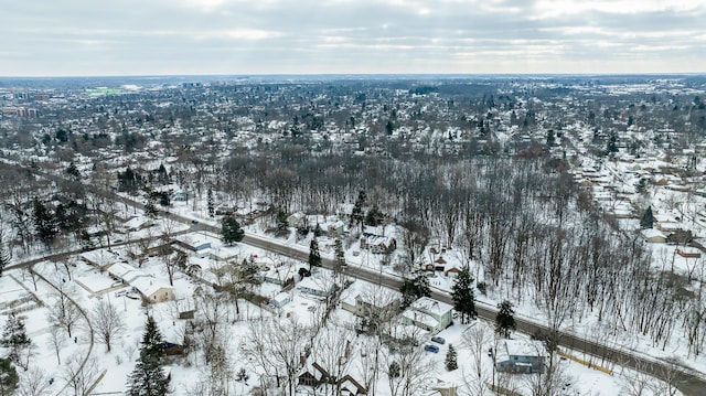 view of snowy aerial view