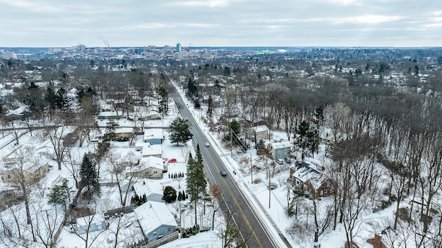 view of snowy aerial view