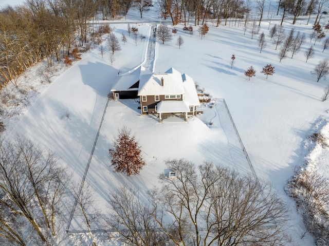 view of snowy aerial view