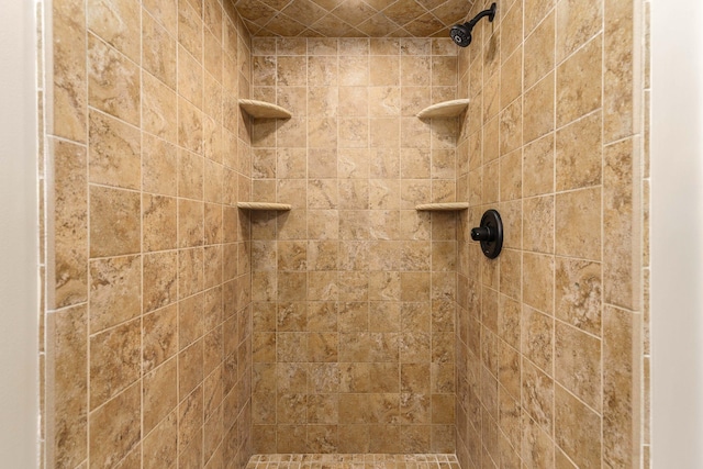 bathroom featuring a tile shower