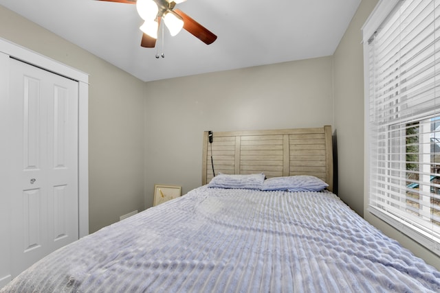 bedroom with ceiling fan