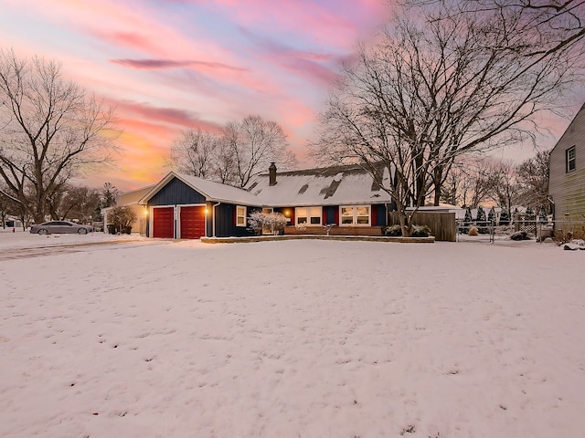 view of front of home featuring a garage