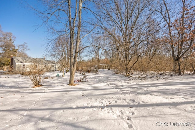 view of snowy yard