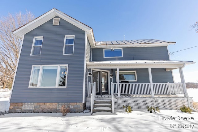 view of front of home with covered porch