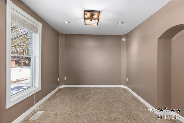 spare room featuring carpet floors and a healthy amount of sunlight