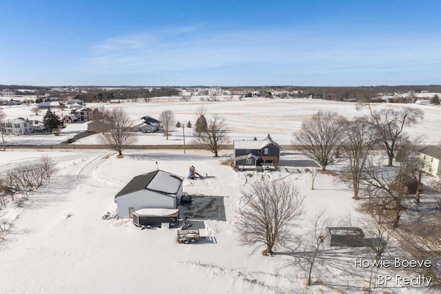 view of snowy aerial view