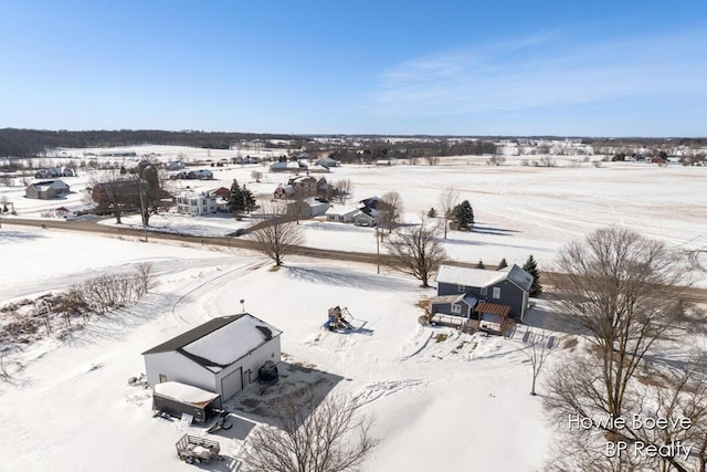 view of snowy aerial view