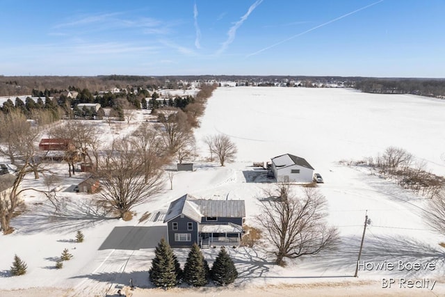 view of snowy aerial view