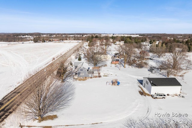 view of snowy aerial view