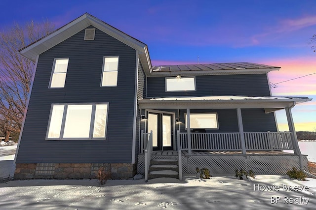 view of front of property with covered porch