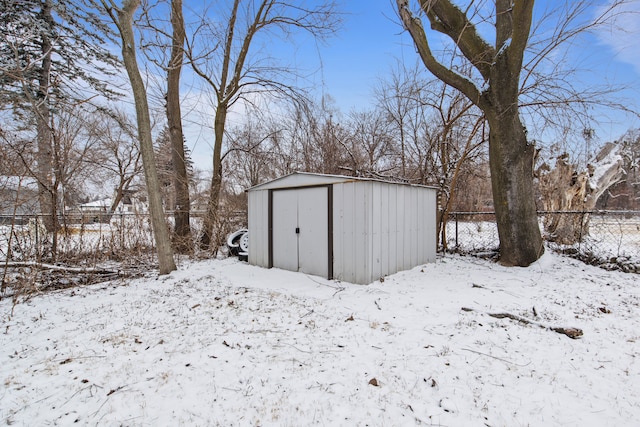 view of snow covered structure