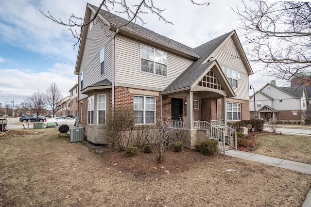 view of front of house featuring central AC unit