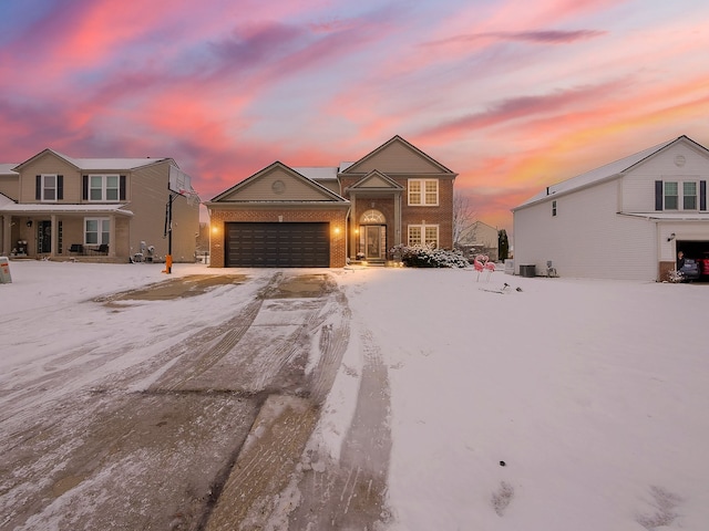 view of property with a garage