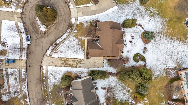 view of snowy aerial view