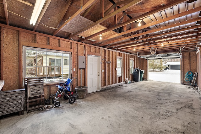 garage with electric panel