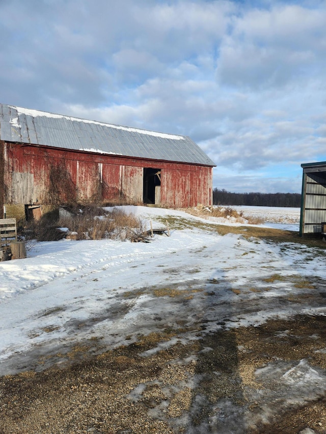 view of snow covered structure