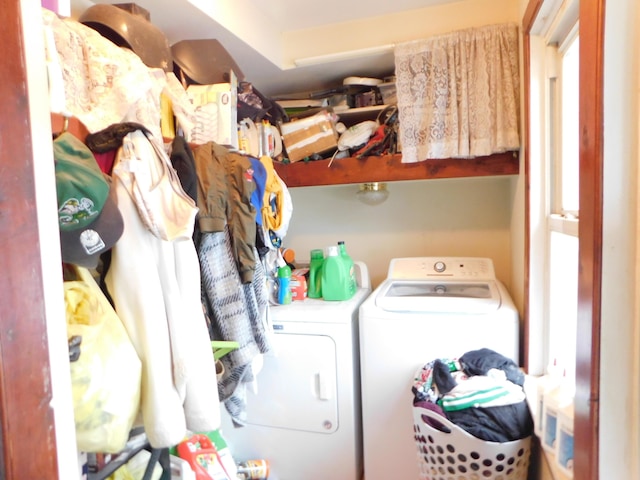 laundry area featuring washing machine and dryer