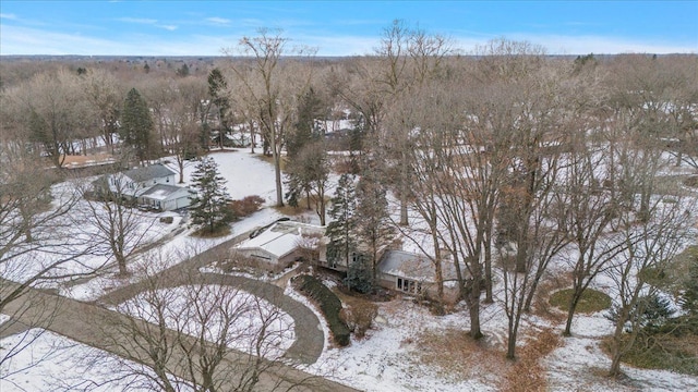 view of snowy aerial view