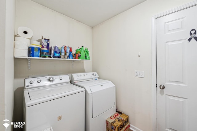 laundry room featuring independent washer and dryer