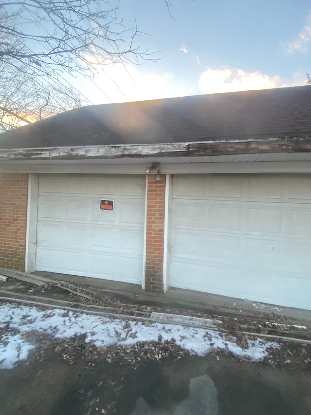 view of garage