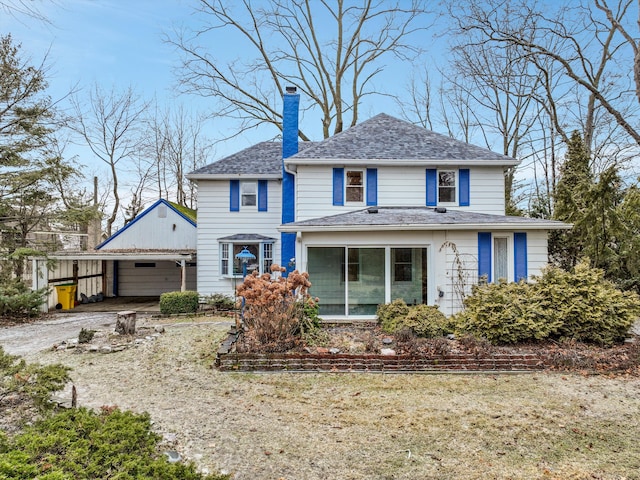 front of property featuring a garage