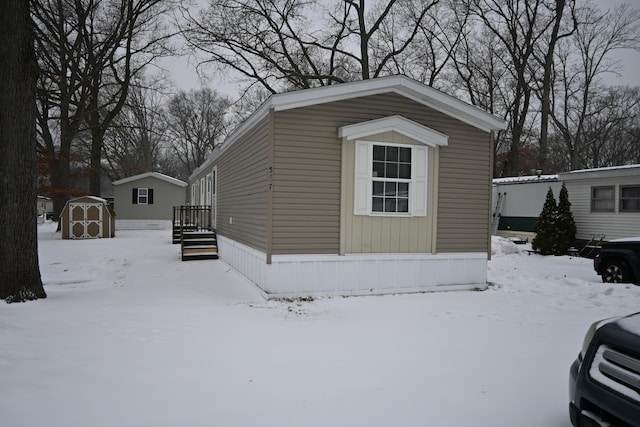 view of snow covered structure