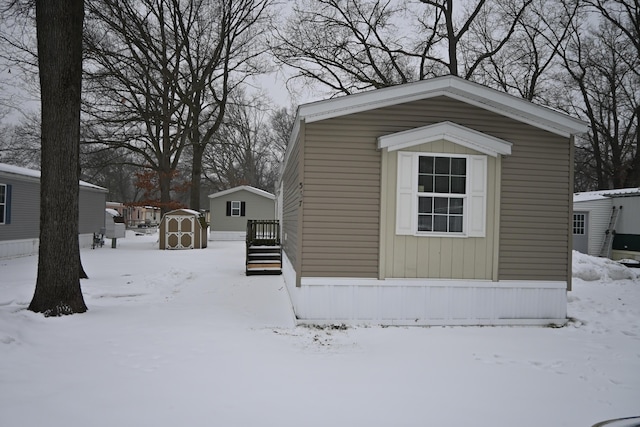 view of snow covered structure