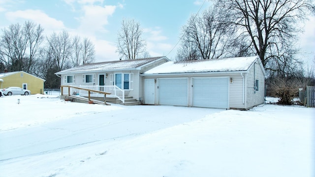 single story home with a garage