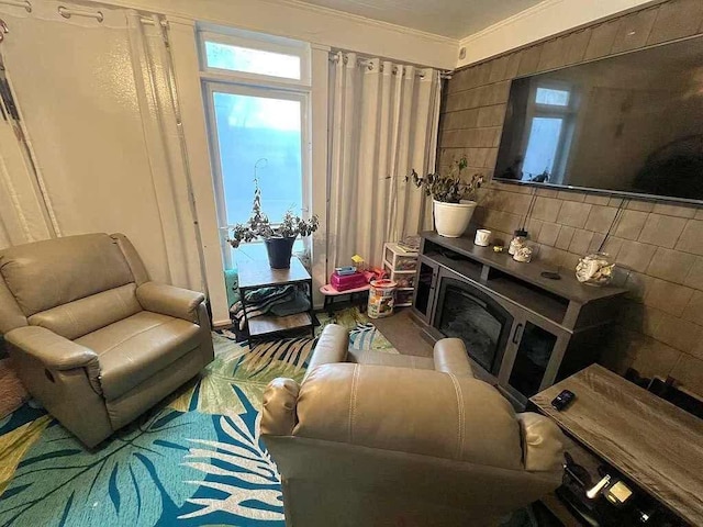 interior space featuring crown molding and a wealth of natural light