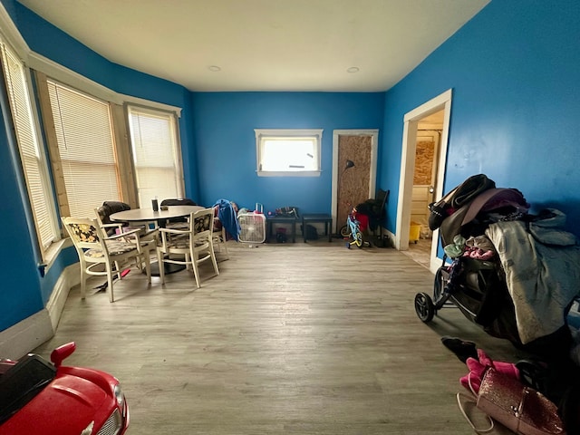 miscellaneous room featuring light hardwood / wood-style floors