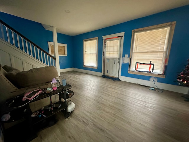 entrance foyer featuring hardwood / wood-style floors