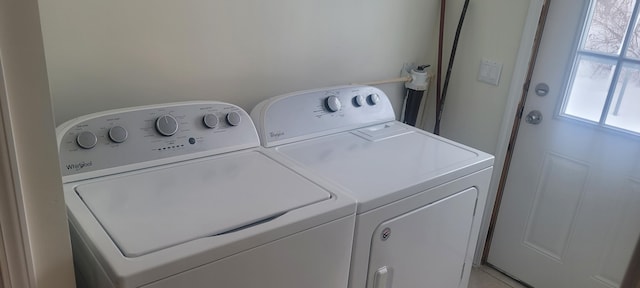 laundry area featuring independent washer and dryer