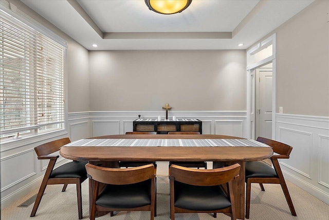 view of carpeted dining room