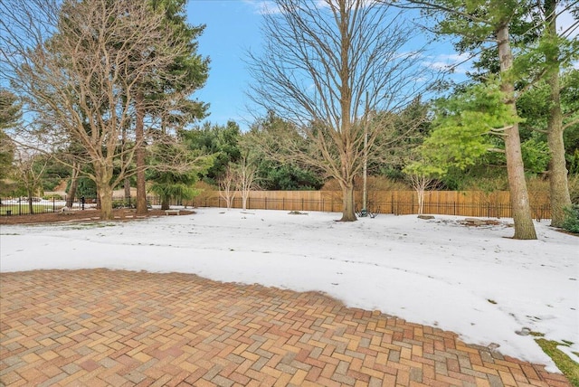 view of snowy yard