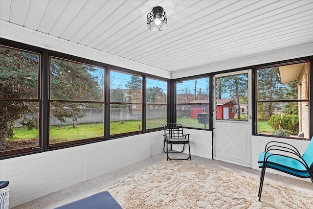 view of unfurnished sunroom