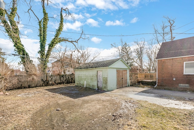 view of outdoor structure with a garage