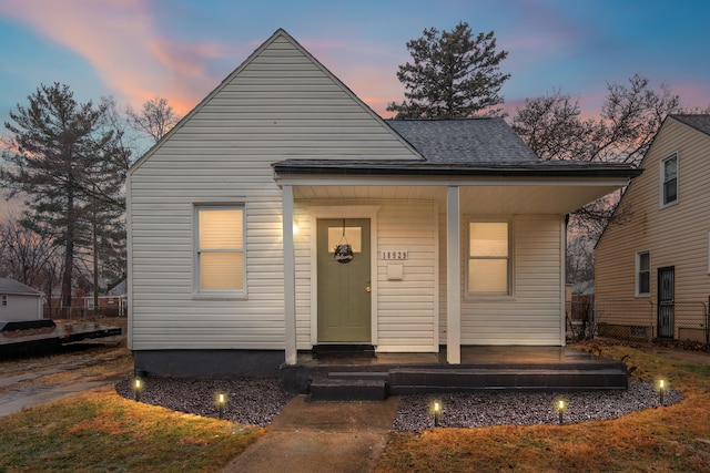 bungalow-style house with a porch