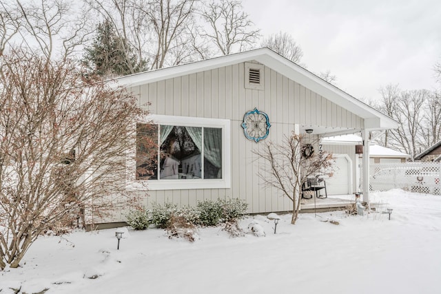 view of snowy exterior