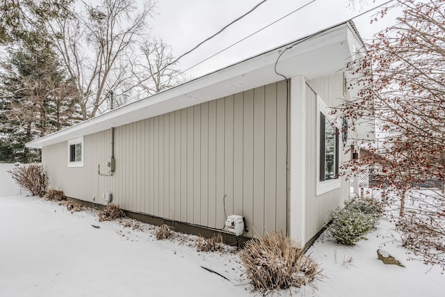 view of snowy exterior