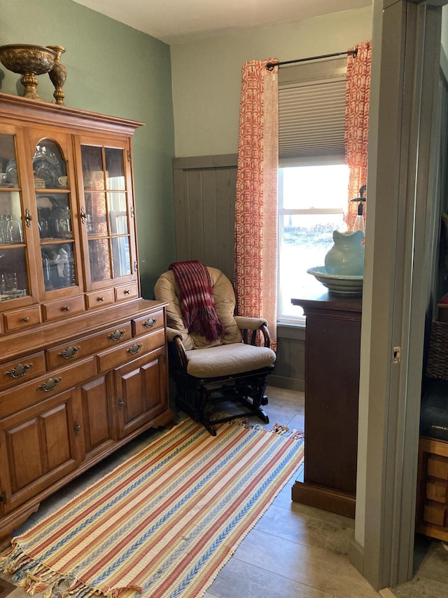 sitting room featuring light wood-type flooring