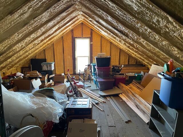 view of unfinished attic