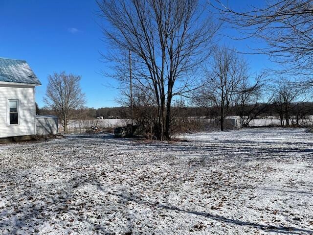 view of yard covered in snow