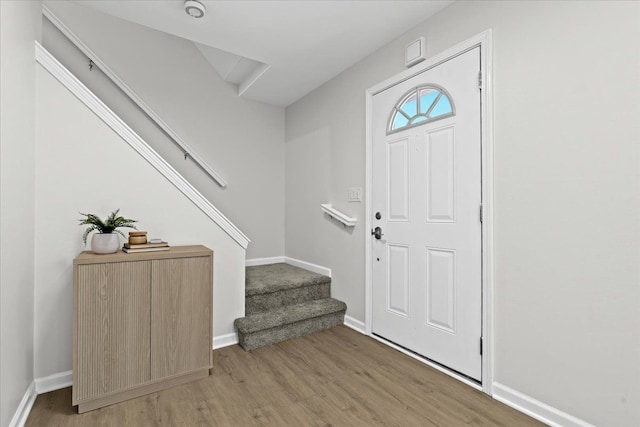 entrance foyer featuring light hardwood / wood-style floors