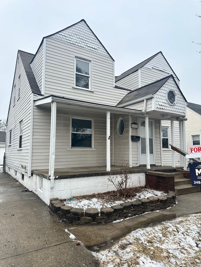 view of front of home featuring a porch