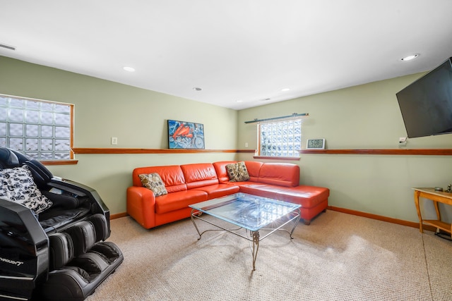 view of carpeted living room