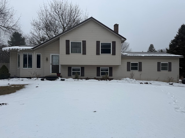 view of split level home