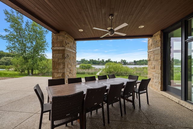 view of patio / terrace with ceiling fan